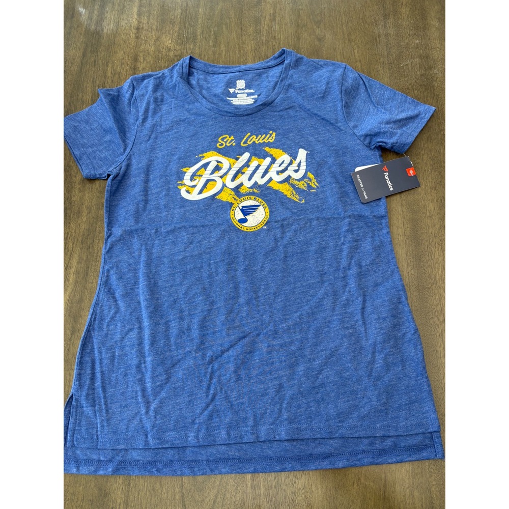 Fanatics St Louis Blues NHL Womens Blue Graphic T-Shirt‎ Small New NWT